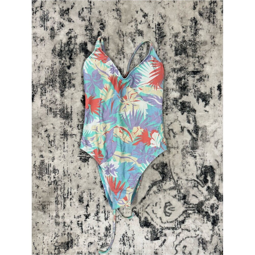 SALT LIFE Tropical Print One-Piece Swimsuit - Mint & Coral